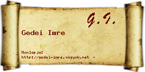 Gedei Imre névjegykártya